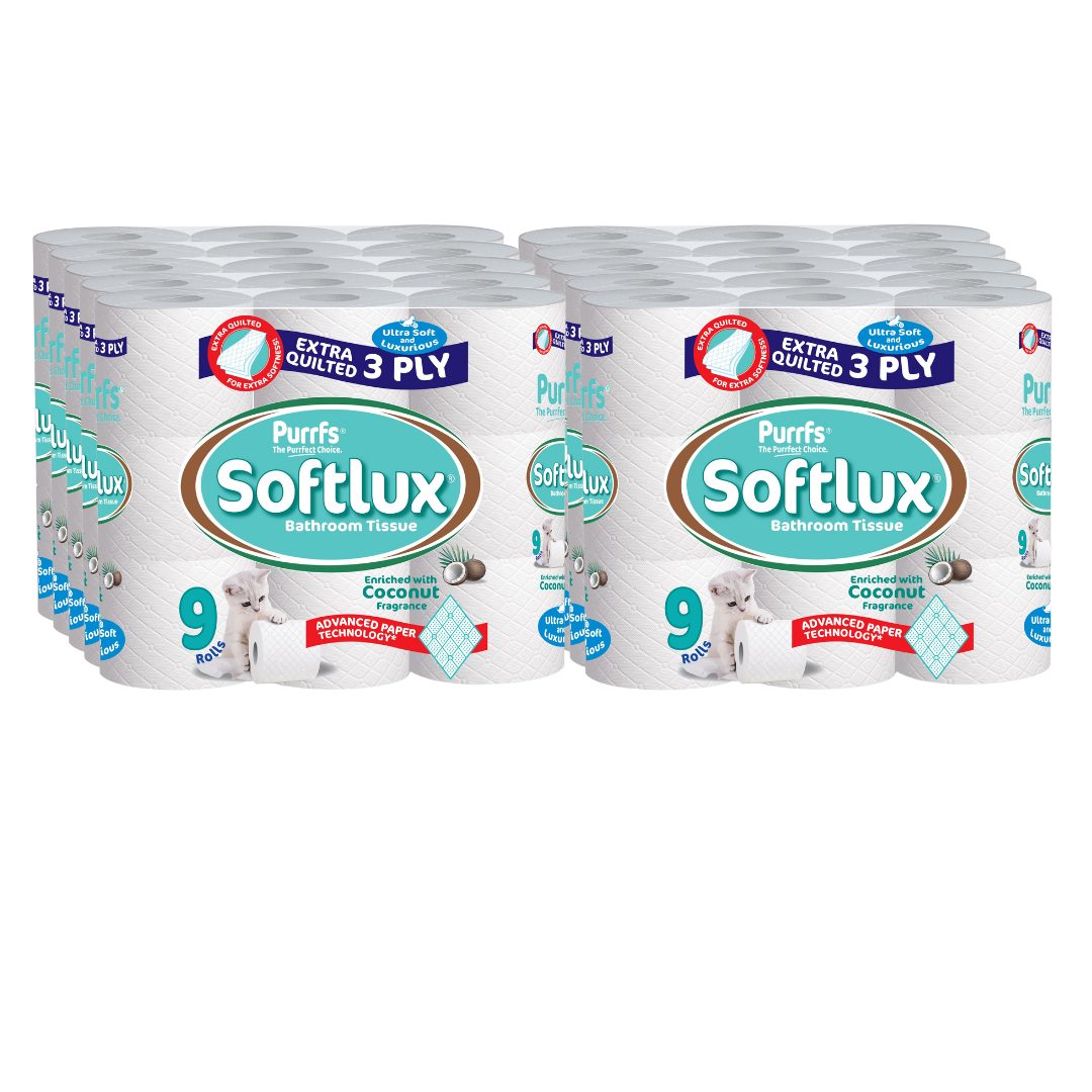 Softlux 3-Ply Coconut-Scented Toilet Rolls (90-Pack) - Premium Quality Tissue Online - Product Image Softlux 3-Ply Coconut-Scented Toilet Rolls (90-Pack) - Premium Quality Tissue Online - Product Image
